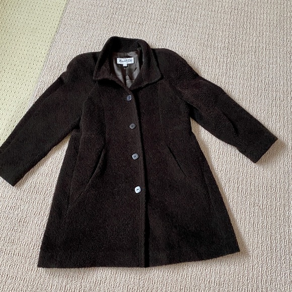 marshall fields Jackets & Blazers - Vintage Alpaca Oversized black Wool coat - size 6 - Marshall Fields